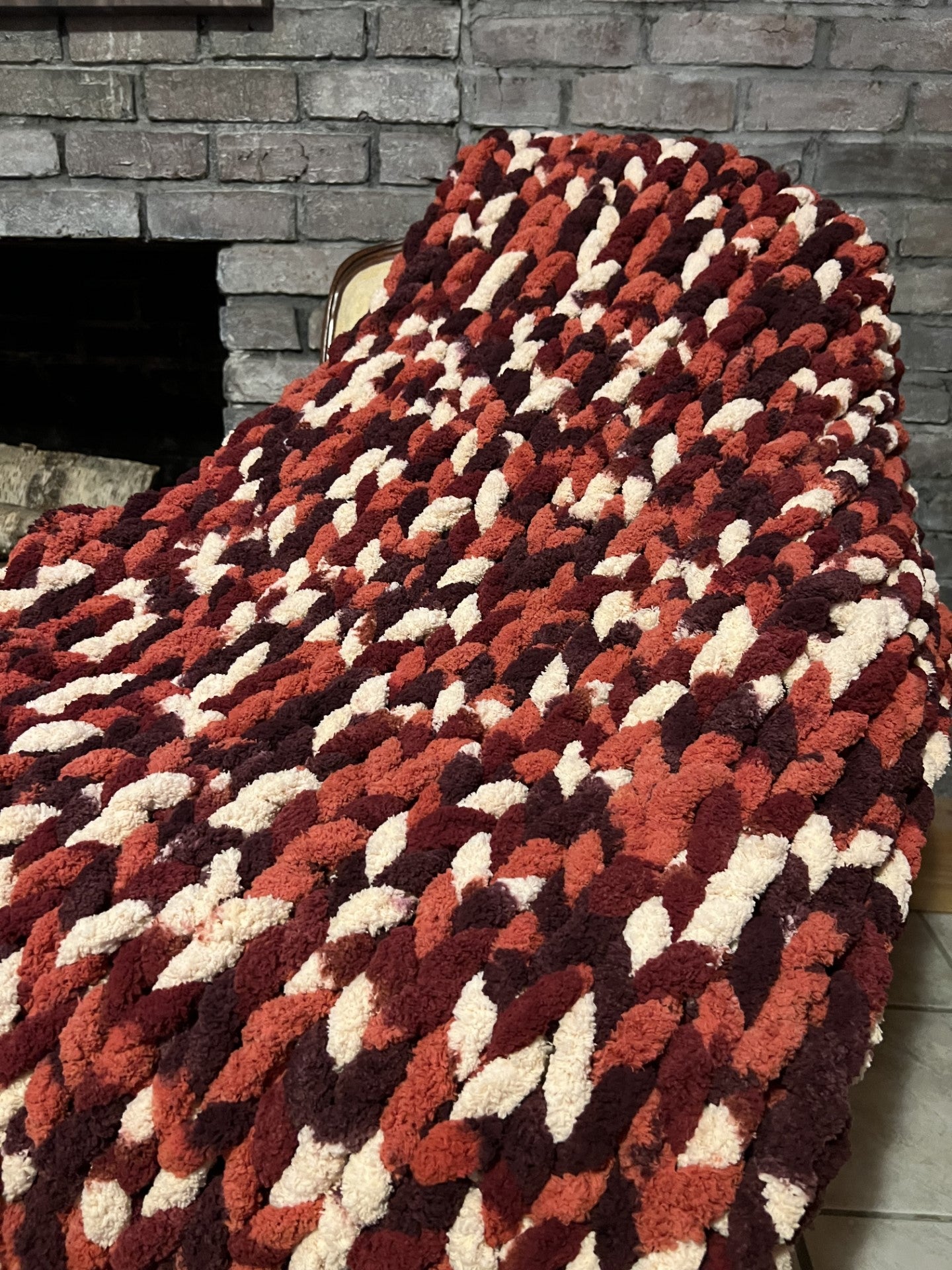 Hand Knit Chunky Blanket